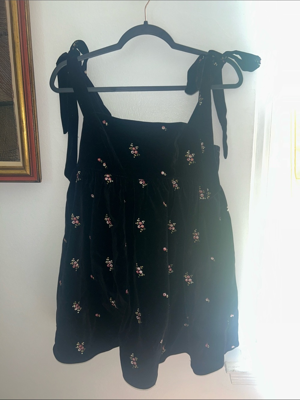 Velvet Babydoll Mini Dress
